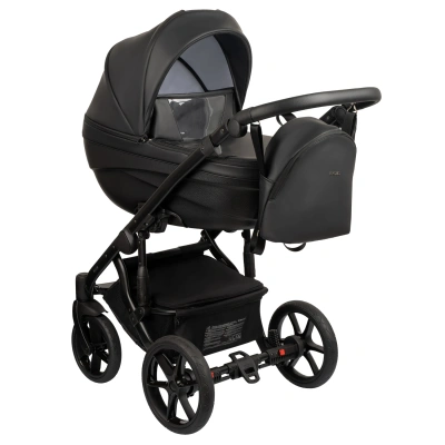 Детская коляска BEXA IDEAL Eco 2 в 1  Чёрный+черная кожа